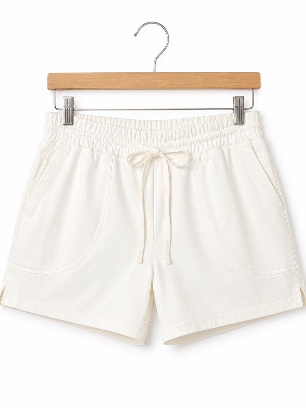 Cynthia Rowley White Performance Drawstring Shorts XS Zip Pocket Athleisure